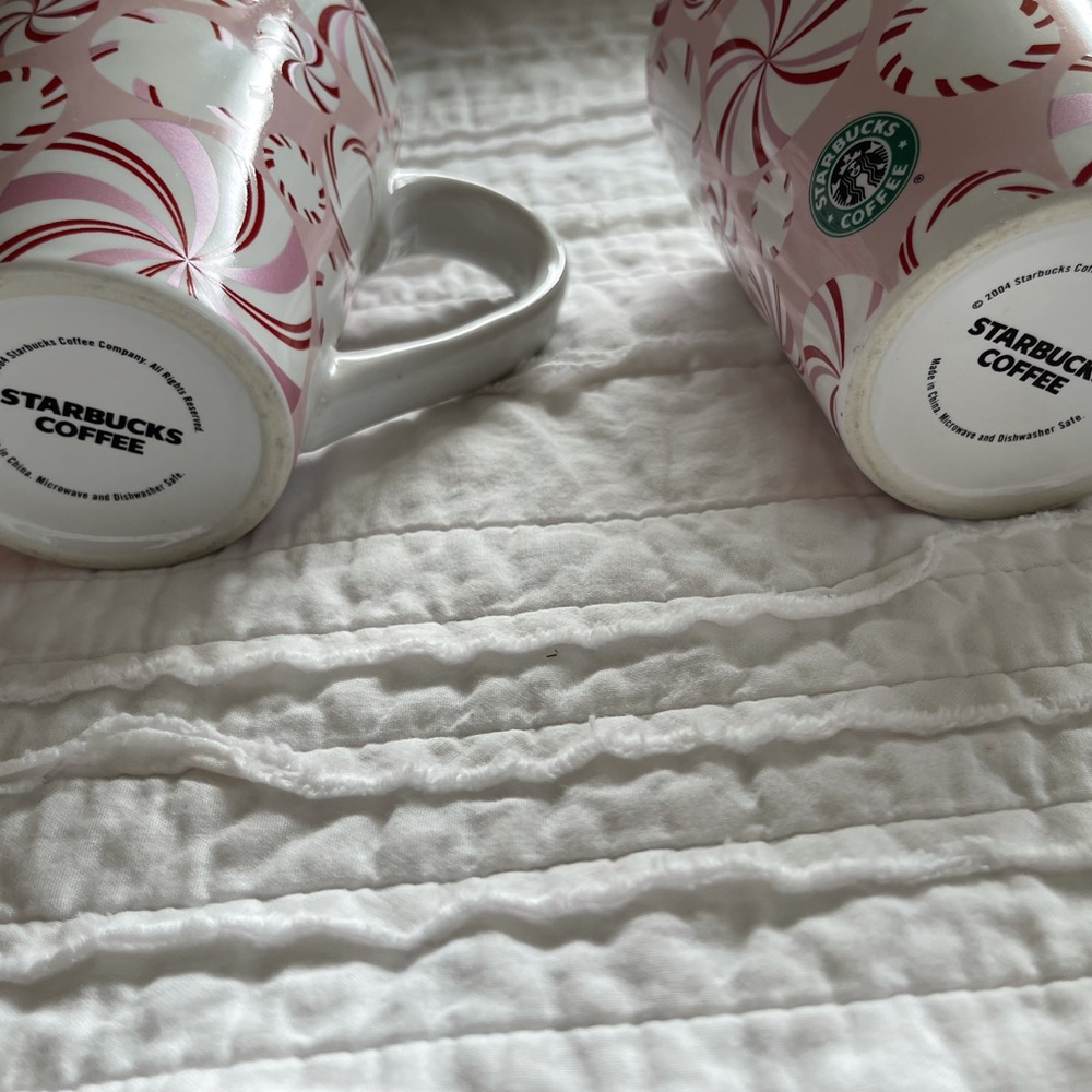 2 Starbucks 2004 Pink Peppermint Mugs! - Picture 4 of 4